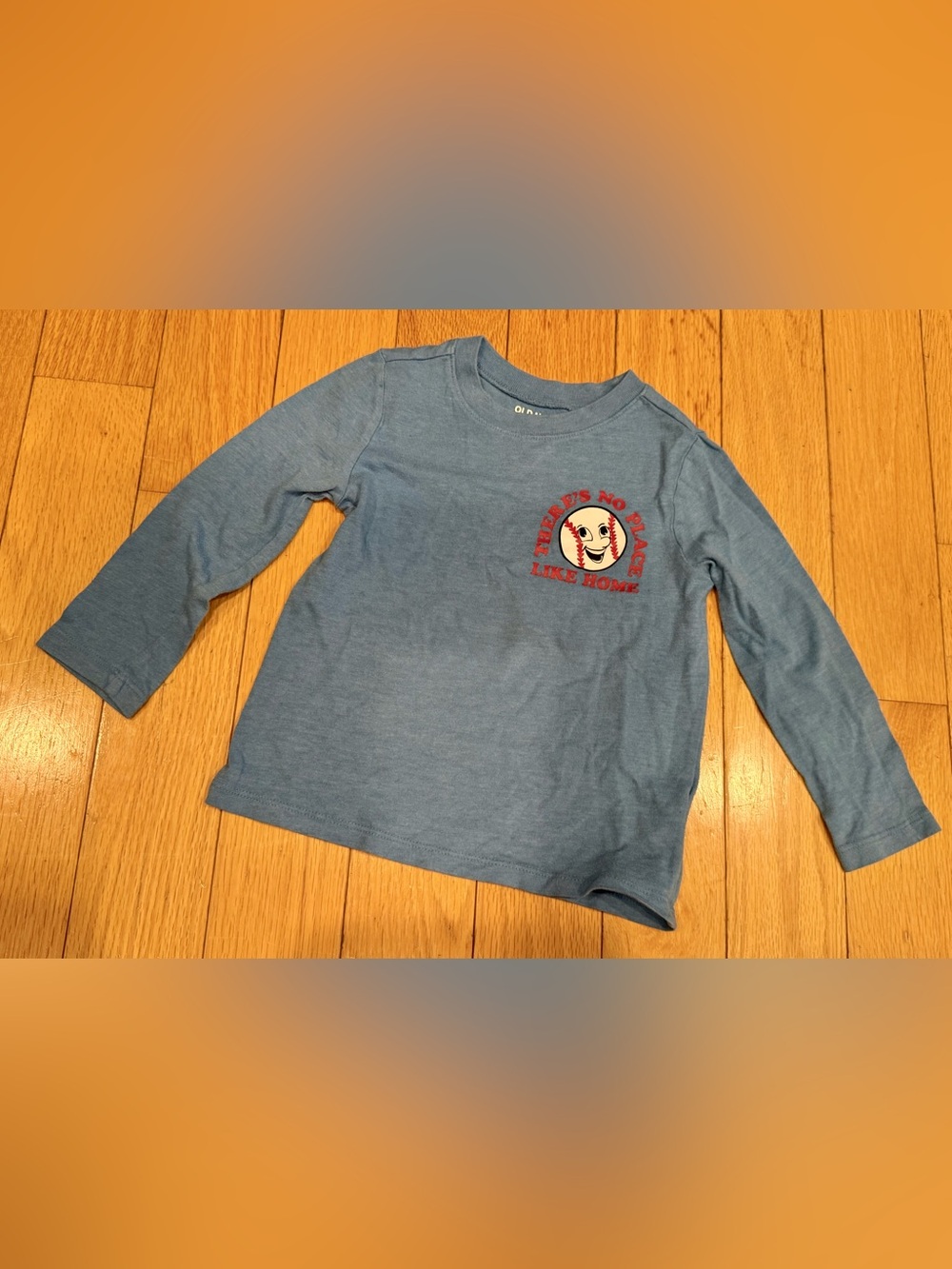 Kids Long-Sleeve Baseball Graphic Tee - Blue Size 3T